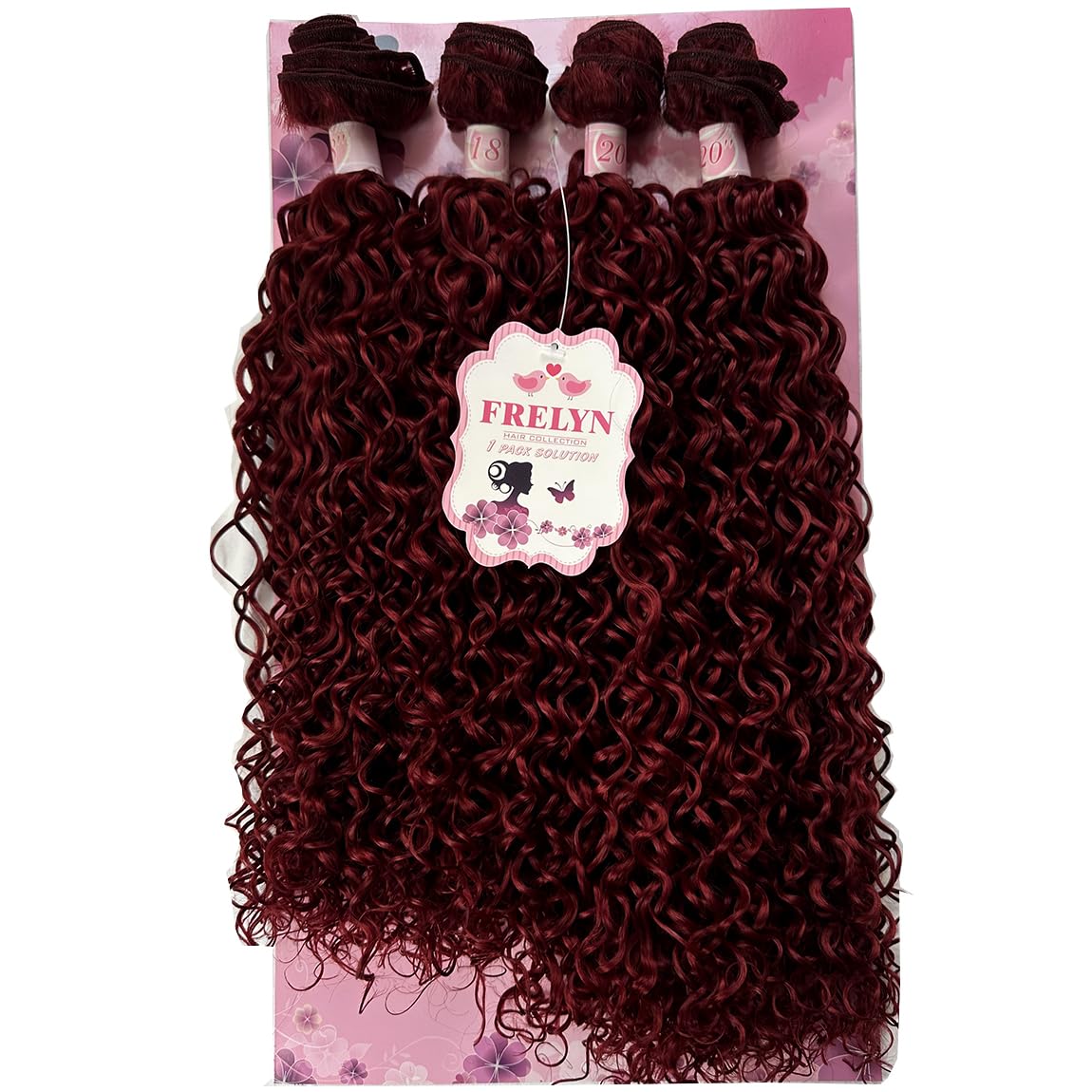 FRELYN kinky curly bundles in burgundy for full-head sew-in versatility