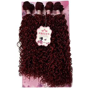 FRELYN kinky curly bundles in burgundy for full-head sew-in versatility