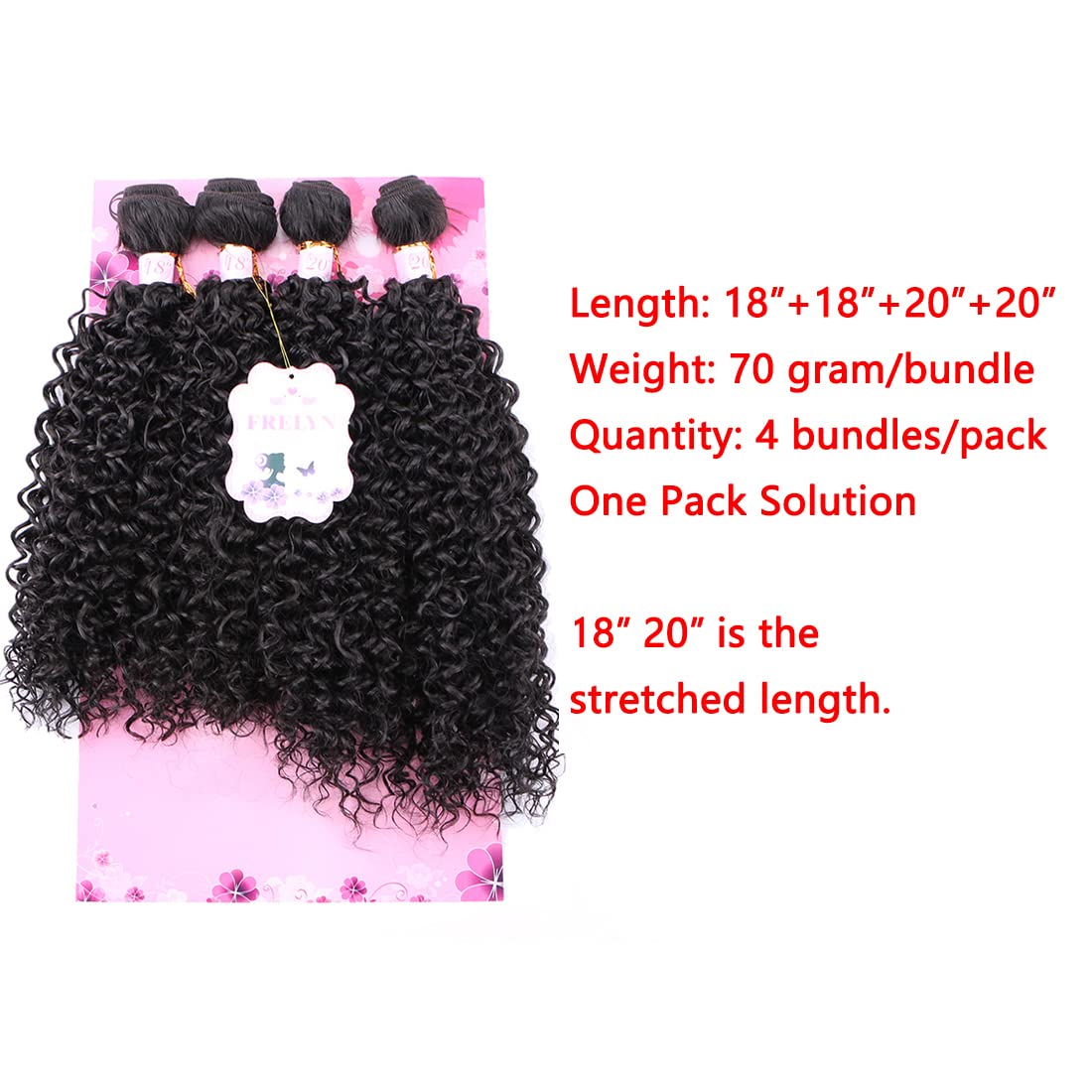 Frelyn Kinky Curly Bundles close-up of heat-resistant fibers for styling versatility