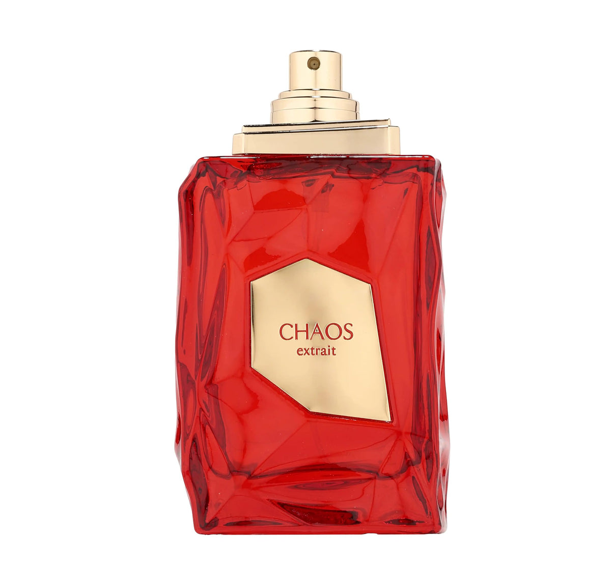 Side profile of French Avenue Chaos Extrait EDP 100ml bottle, travel-friendly silhouette
