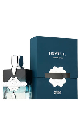 French Avenue Frostbite Aromatix bottle on reflective surface for day-to-night use.
