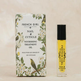 Closeup of French Girl Organics oil on cuticles and nails.