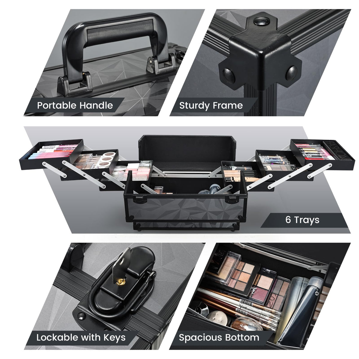 FRENESSA durable ABS aluminum construction protects contents from impact.