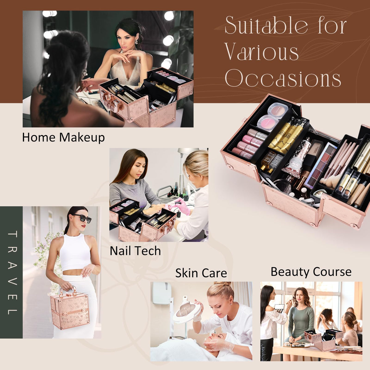 FRENESSA bottom compartment holds brushes and palettes securely.