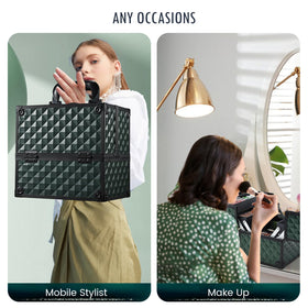 Gift-ready FRENESSA makeup case with an elegant dark green finish.