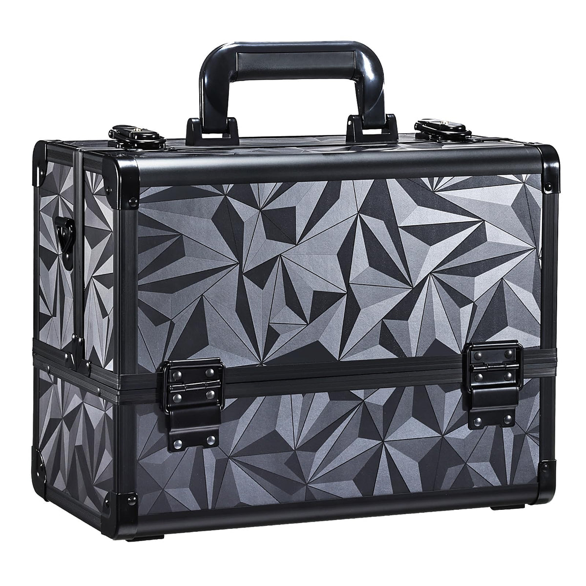 FRENESSA makeup train case with a sturdy handle for easy transport on the go