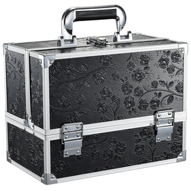 FRENESSA makeup train case closed front view showing compact storage