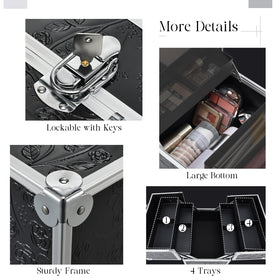 Frenessa lockable case keeps beauty items secure while traveling.