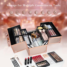 Elegant FRENESSA rose gold makeup case makes a stylish gift