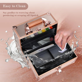 Non-slip handle on FRENESSA makeup case for comfortable transport