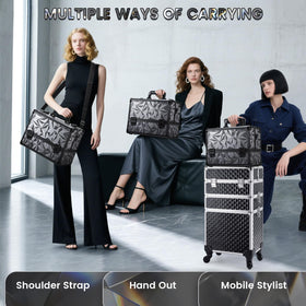 FRENESSA makeup train case side view highlighting rugged construction and reinforced corners