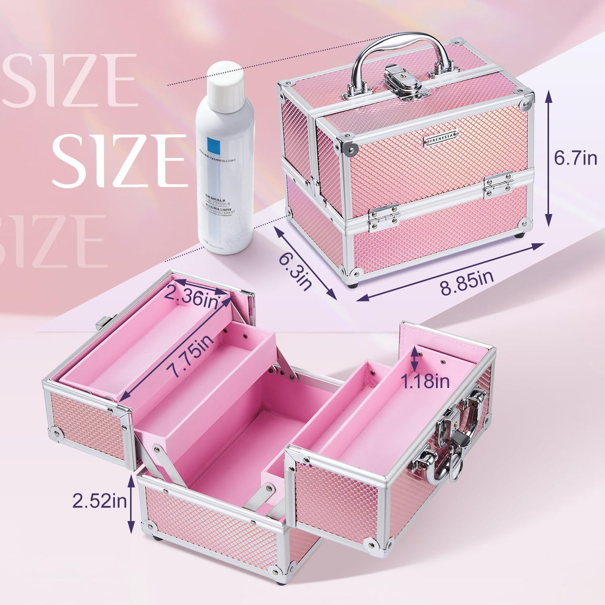 FRENESSA Mermaid Pink carry handle enables comfortable portability