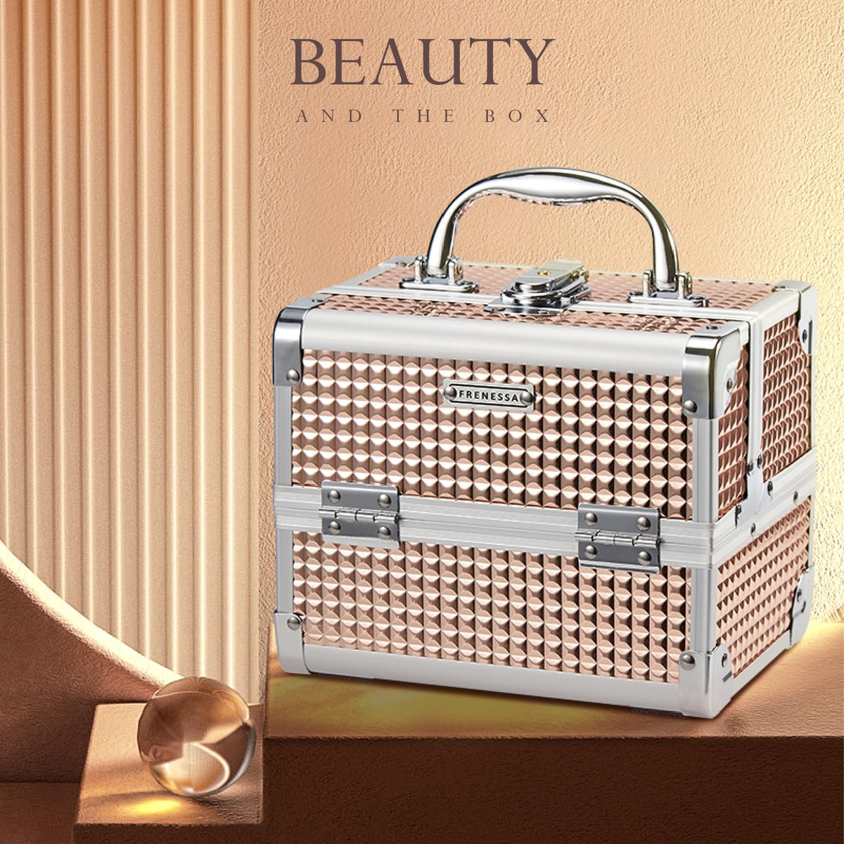 FRENESSA portable rose gold organizer; lightweight and durable for daily use