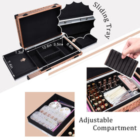 FRENESSA middle drawer organizing brushes, palettes, and nail tools.