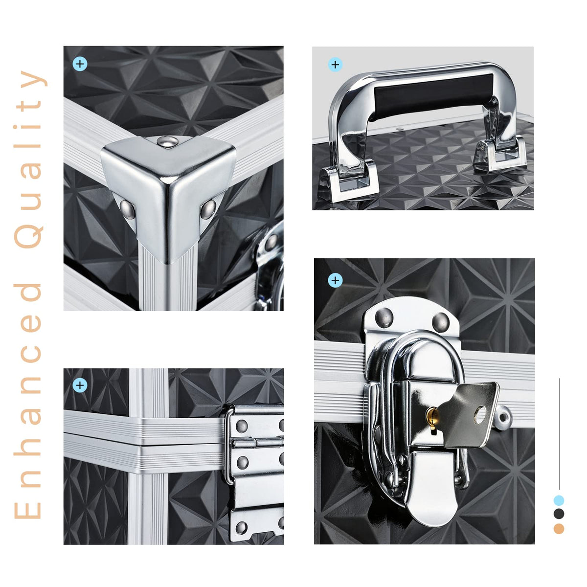 FRENESSA rolling case with four wheels glides smoothly during transport.