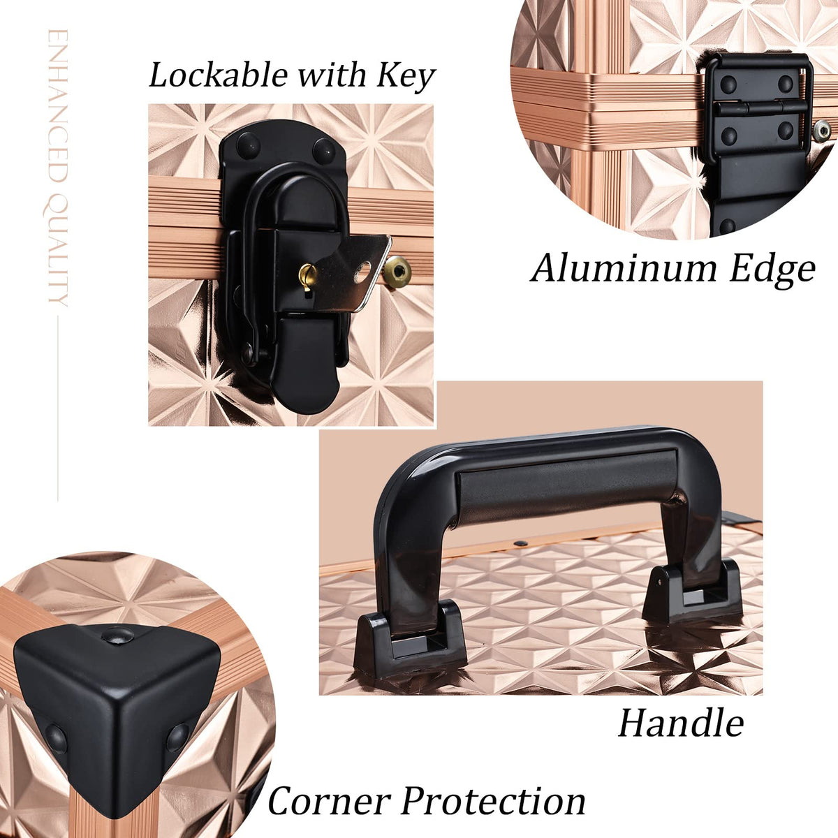 FRENESSA four-wheel design with handle for smooth mobility across surfaces.