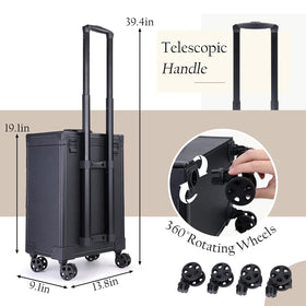 Frenessa rolling nail case lock-buckles keep items secure during travel.