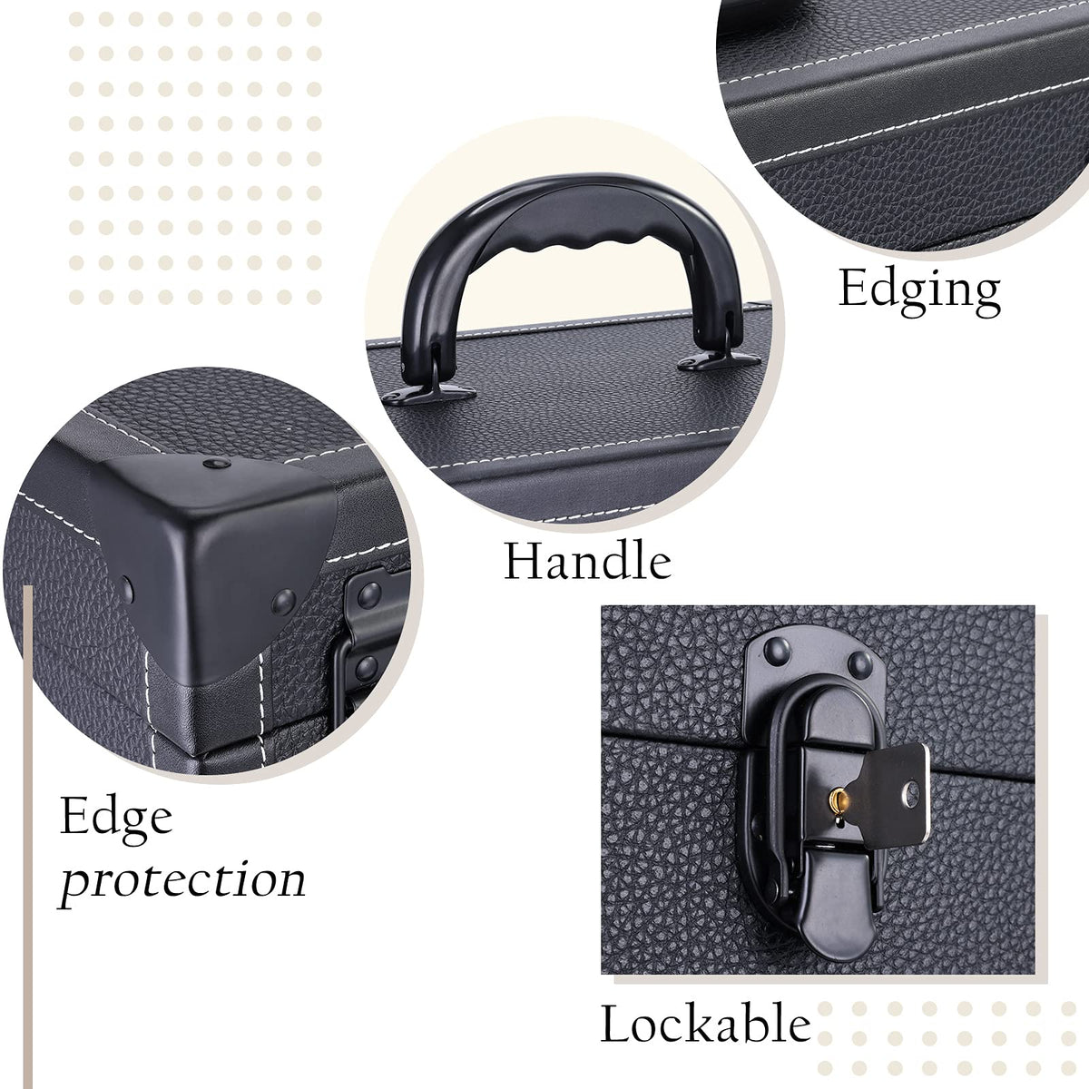 Frenessa rolling nail case wheels and handle enable easy transport.