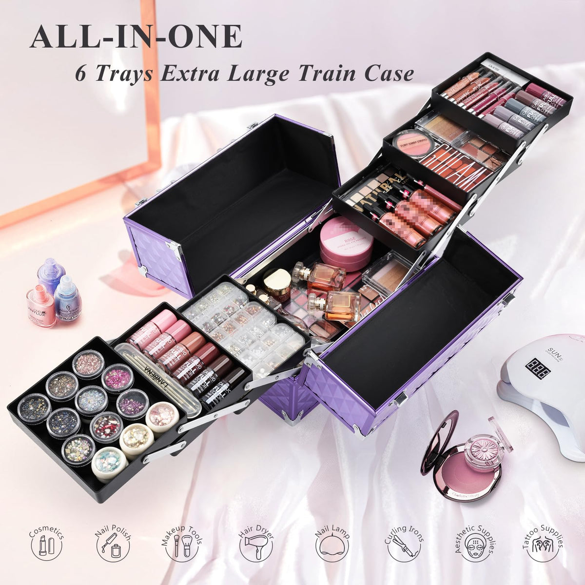 Frenessa travel case bottom space fits palettes and bottles