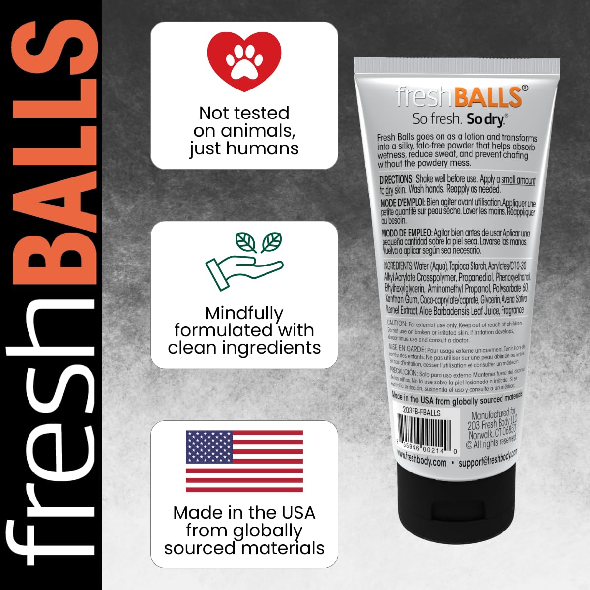 Fresh BALLS daily grooming for groin and thighs with fresh feeling.