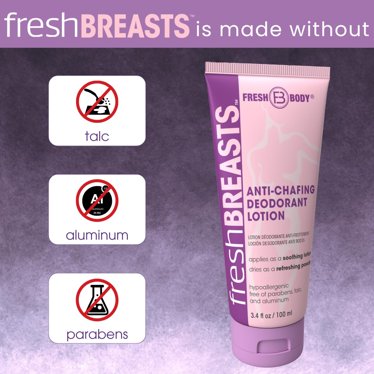 Fragrance-free hypoallergenic formula suitable for sensitive skin.