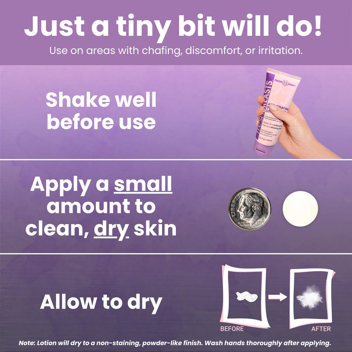 No aluminum, talc, or parabens in the product.