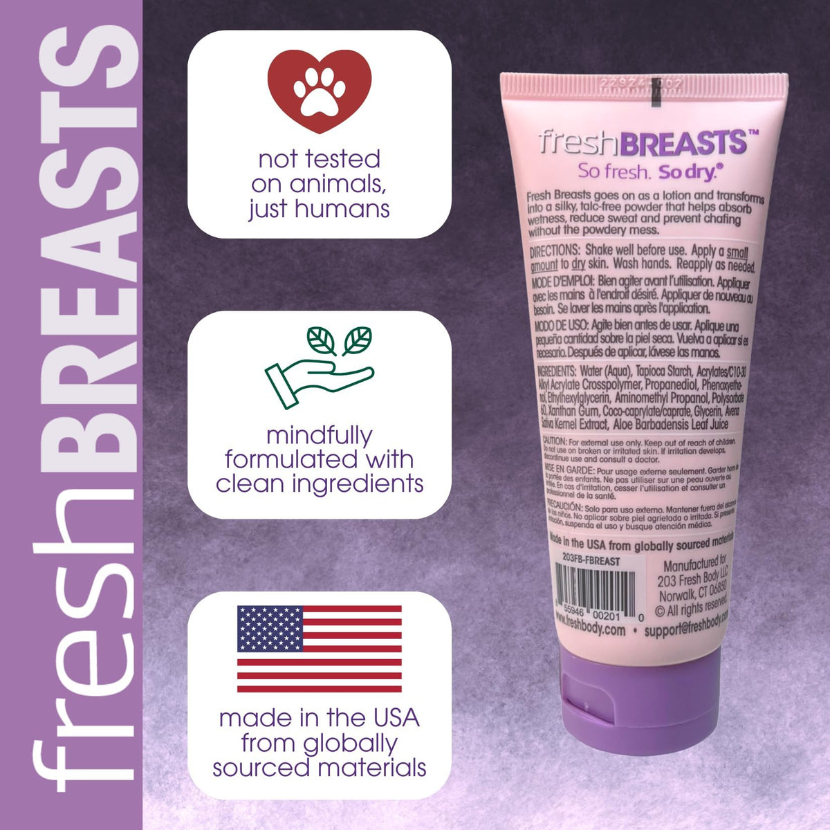 Oatmeal and aloe soothe skin during wear.