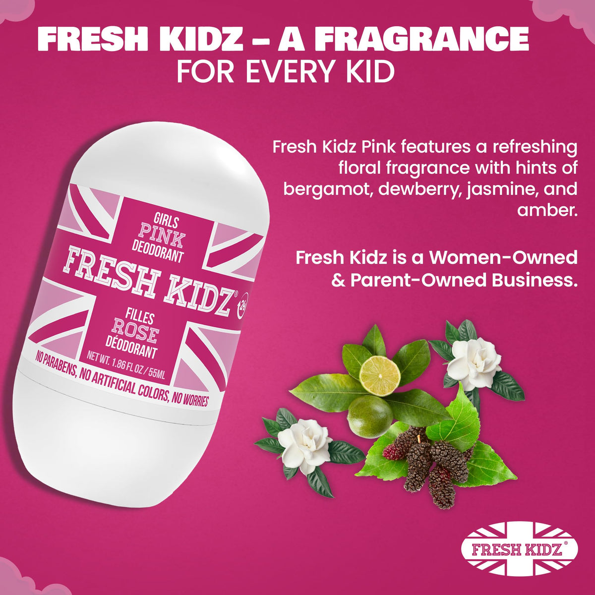 Fresh Kidz cruelty-free and vegan badge on label