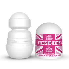 Fresh Kidz icons signaling aluminum- and paraben-free formula