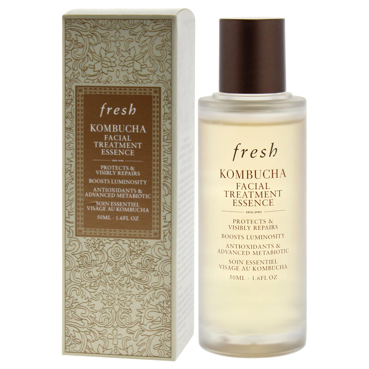 Vanity display featuring Fresh Kombucha Facial Treatment Essence
