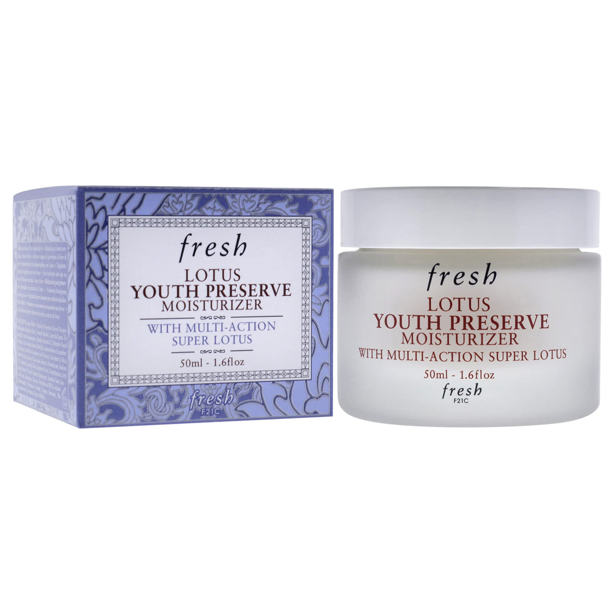 Fresh Lotus Youth Preserve Moisturizer applying on skin for radiant hydration.