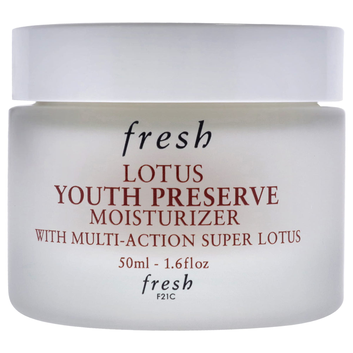 Fresh Lotus Youth Preserve Moisturizer texture swatch highlighting lightweight finish.