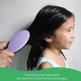 Applying spray to wet hair creates a gentle mist for detangling.