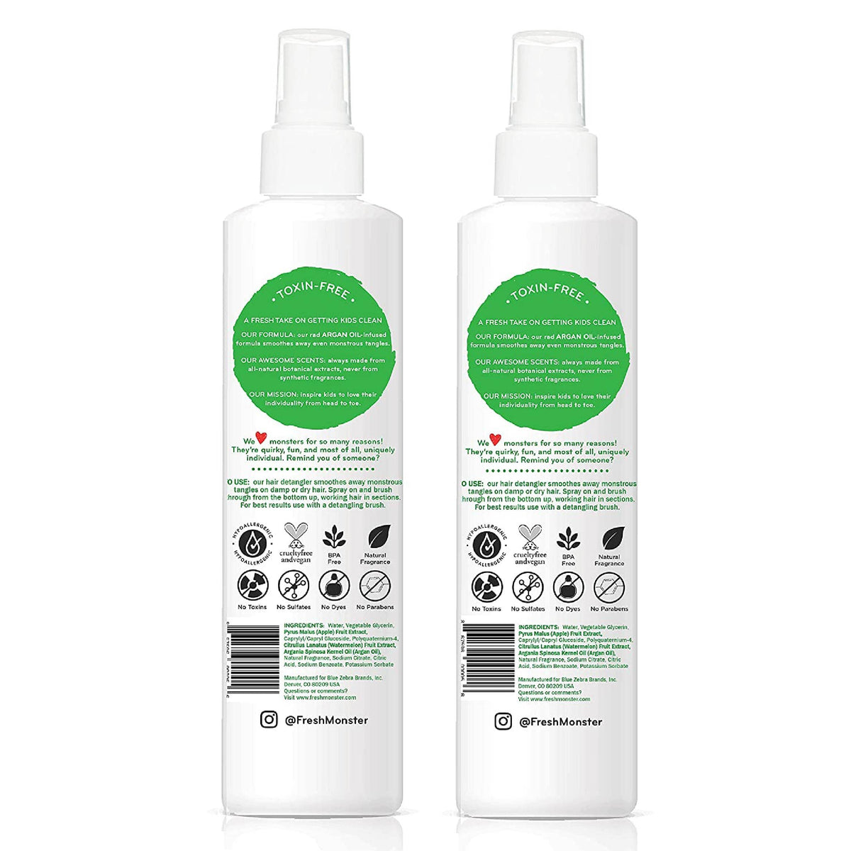 Fresh Monster watermelon fragrance label highlights natural scent and clean ingredients