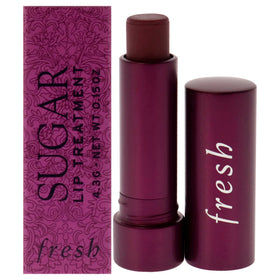 Fresh Sugar Lip Treatment Berry tint swatch shows smooth, buildable color with lasting hydration