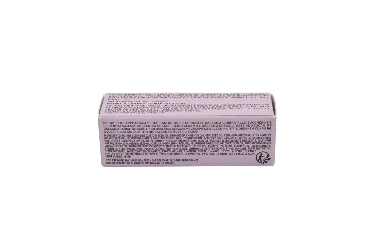 Fresh Sugar Lip Treatment Petal packaging flat lay.