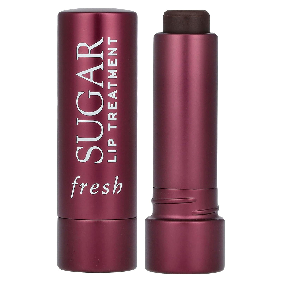 Fresh Sugar Lip Treatment Plum tube close-up showing hydrating plum tint.