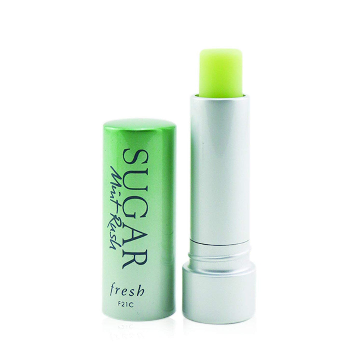 Fresh Sugar Mint Rush lip treatment packaging with a portable tube for on-the-go moisture.