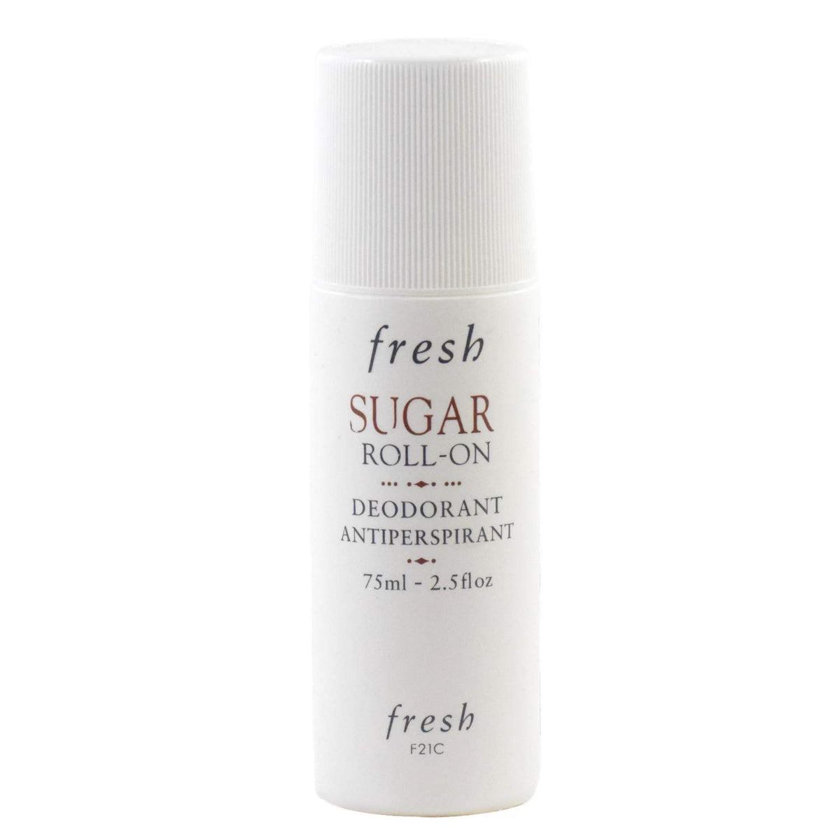 Fresh Sugar Roll-On Deodorant bottle showing long-lasting freshness and sugar scent.