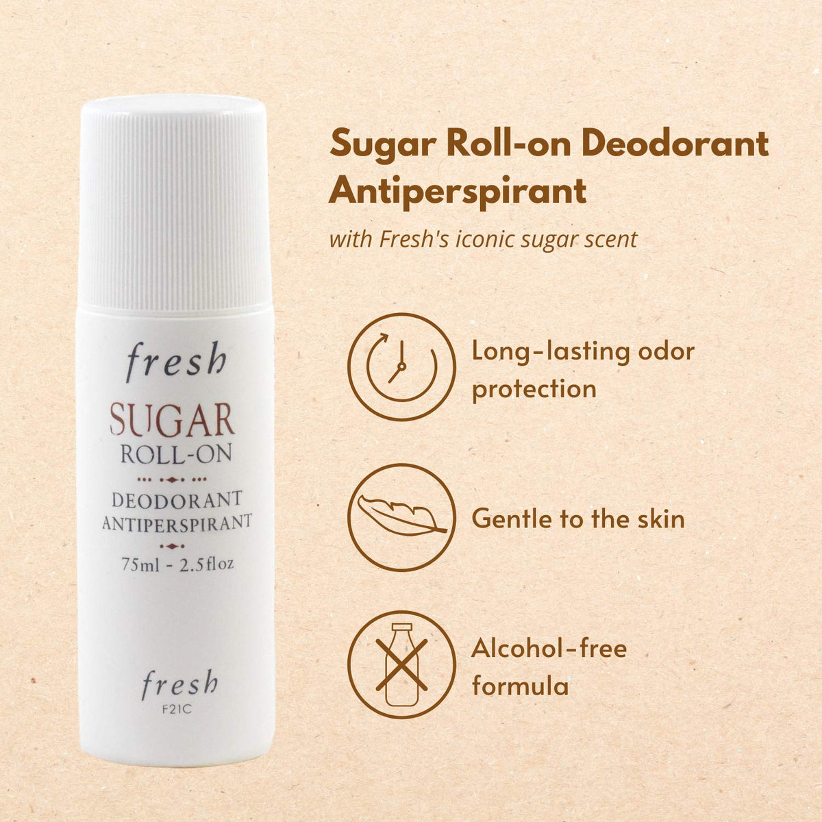 Fresh Sugar Roll-On applicator demonstrates a smooth glide for quick application.