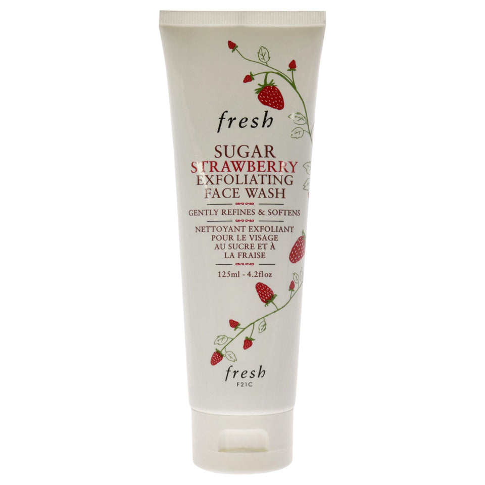 Fresh Sugar Strawberry Exfoliating Face Wash bottle on display for daily cleanse and smoother skin.