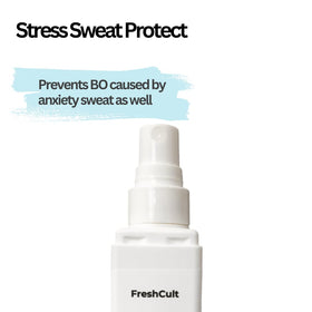 FreshCult packaging display emphasizing zero stains and fragrance‑free formula