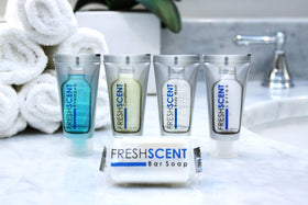Freshscent conditioner 1oz tubes with clear vertical bottle design