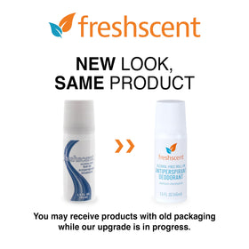 Close up of Freshscent roll on applicator showing smooth application