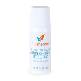 Freshscent roll on deodorant bottle with alcohol free formula for daily freshness
