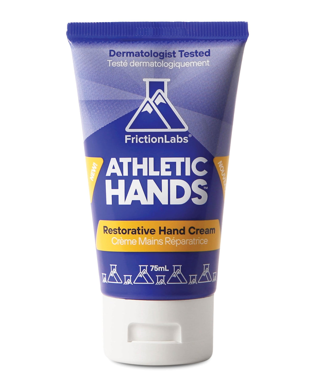 Friction Labs Athletic Hands bottle front showing fast-absorbing, non-greasy hand cream for athletes.