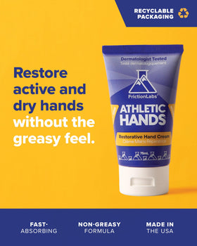 Friction Labs Athletic Hands ingredients closeup highlighting copper tripeptide-1 and shea butter.