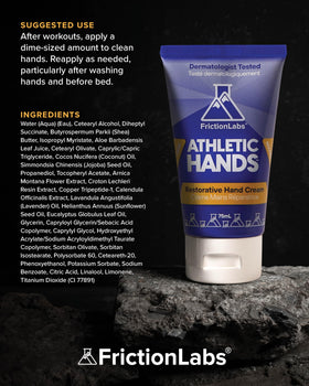 Friction Labs Athletic Hands packaging exterior highlighting vegan, cruelty-free care.