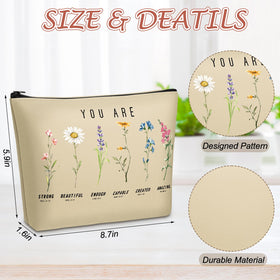 Frienda 24-pack Christian cosmetic bags with floral designs for group gifting