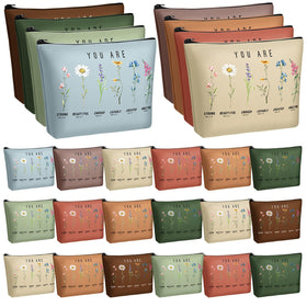 Frienda Bible verse floral cosmetic bag with inspirational pattern for daily devotionals